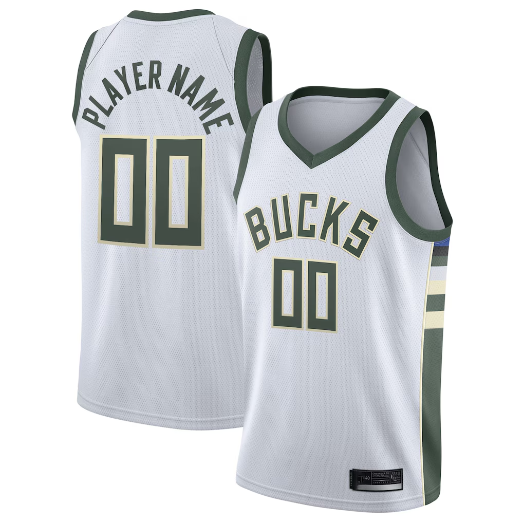 My Store Custom M.Bucks White 202021 Swingman Custom Jerseys - Association Edition