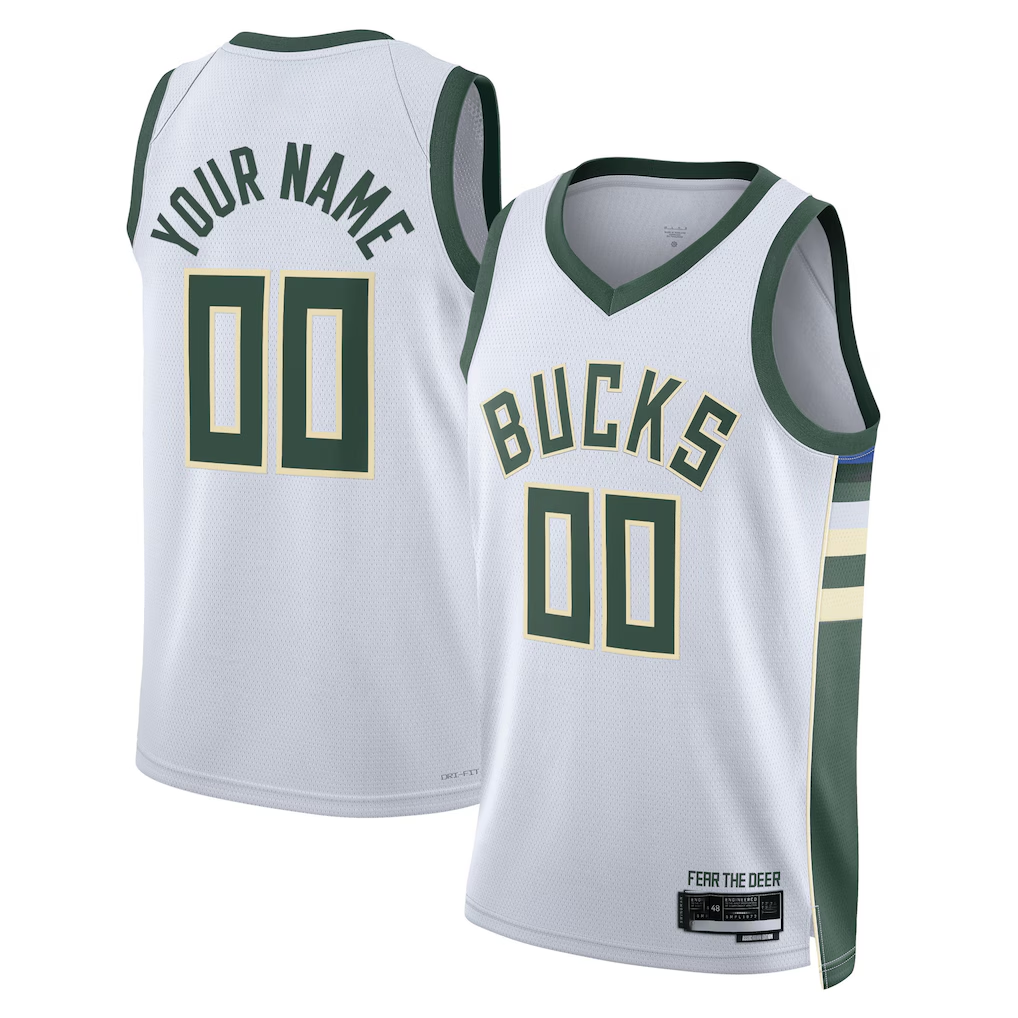 My Store Custom M.Bucks White Swingman Jerseys - Association Edition