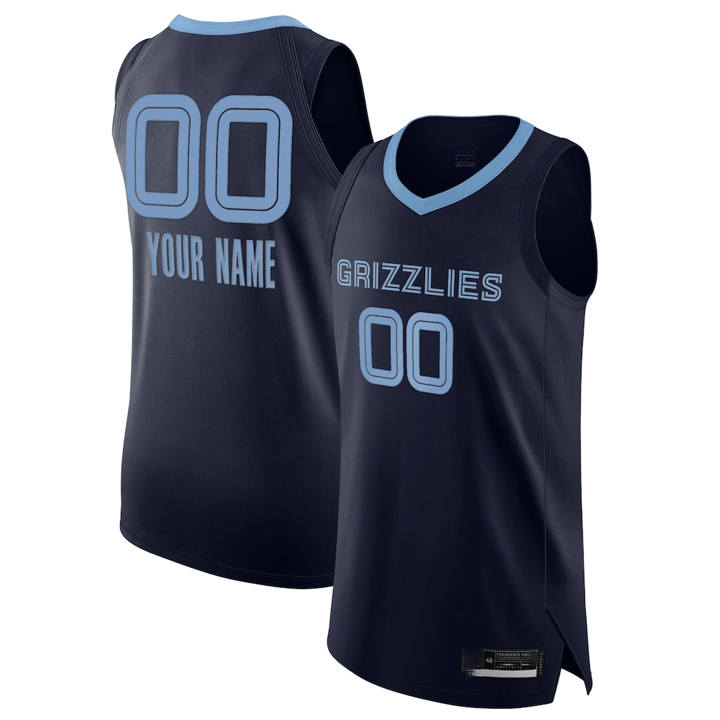 My Store Custom M.Grizzlies Navy 202021 Authentic Stitched Jerseys- Icon Edition