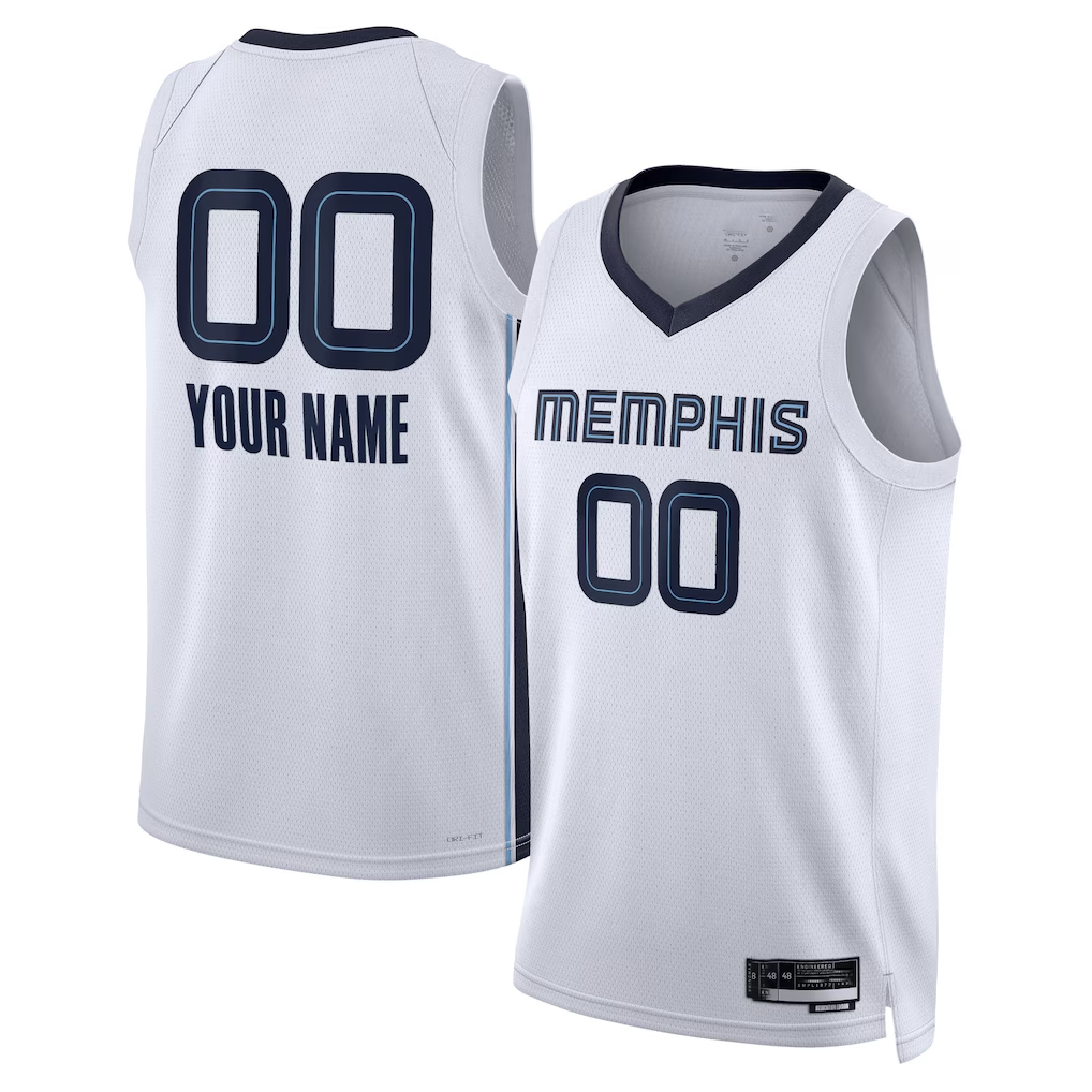 My Store Custom M.Grizzlies White Swingman Stitched Jerseys- Association Edition
