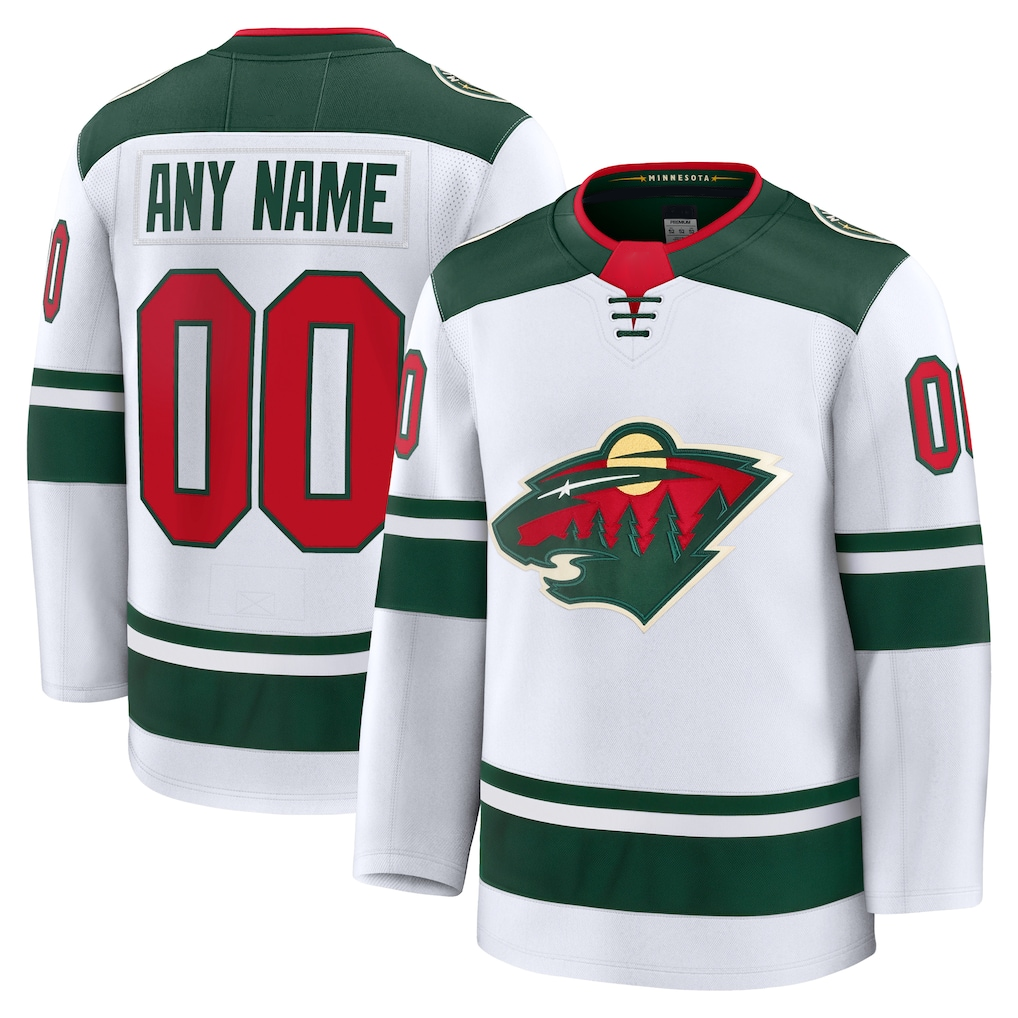My Store Custom M.Wild White Away Premium Jerseys