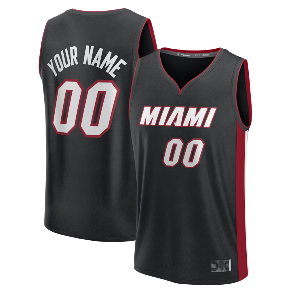 My Store Custom M.Heat  Black Fast Break Jerseys - Icon Edition