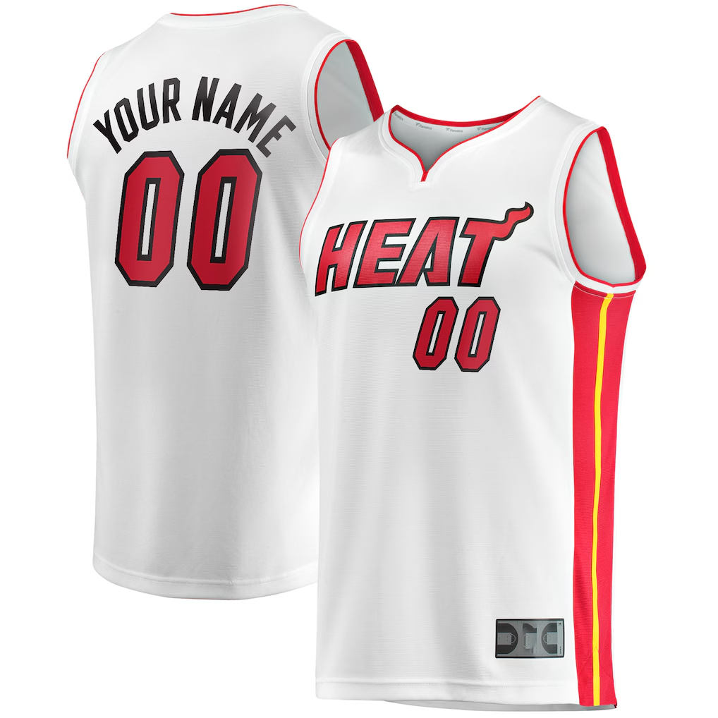 My Store Custom M.Heat White Fast Break Replica Jerseys - Association Edition