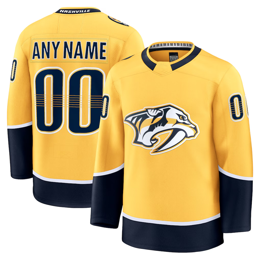 My Store Custom N.Predators Gold Home Premium Jerseys