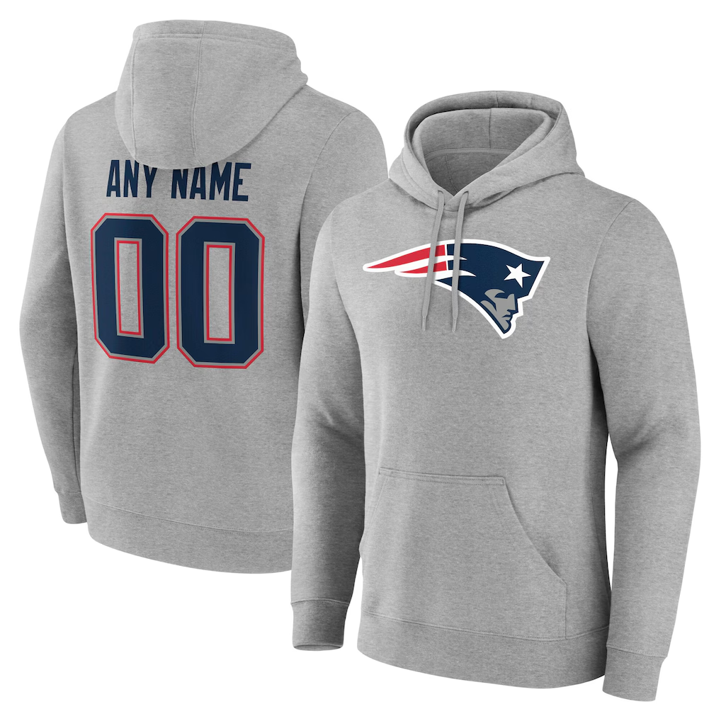My Store Custom NE.Patriots Gray Team Authentic Personalized Name & Number Hoodie Stitched Jerseys