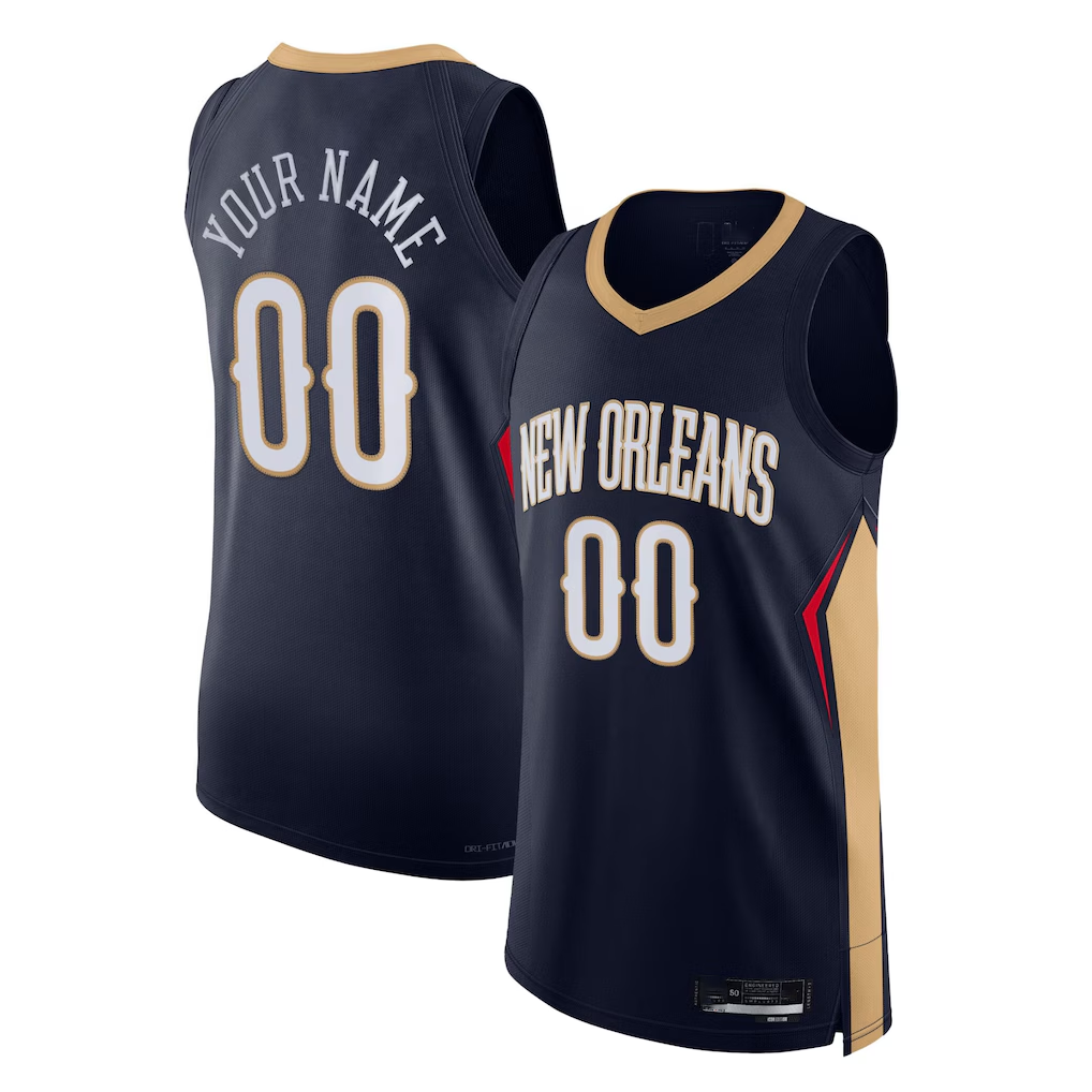My Store Custom NO.Pelicans Navy 202122 Diamond Authentic Stitched Jerseys- Icon Edition