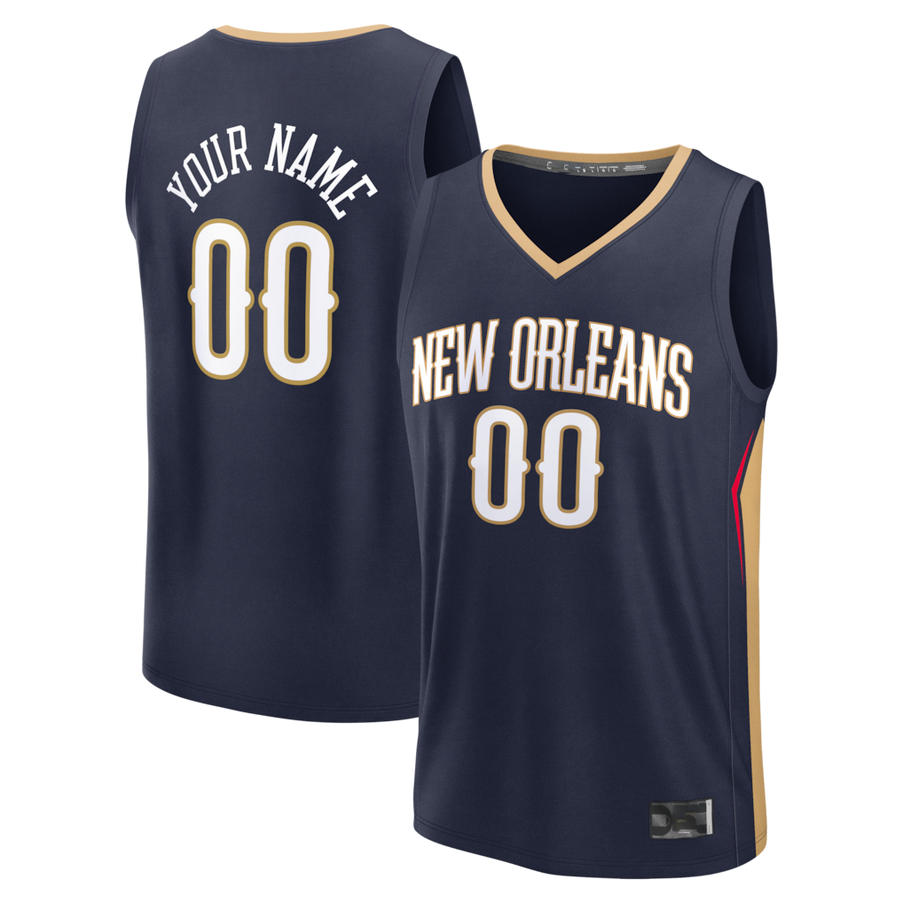 My Store Custom NO.Pelicans Navy Fast Break Stitched Jerseys- Icon Edition