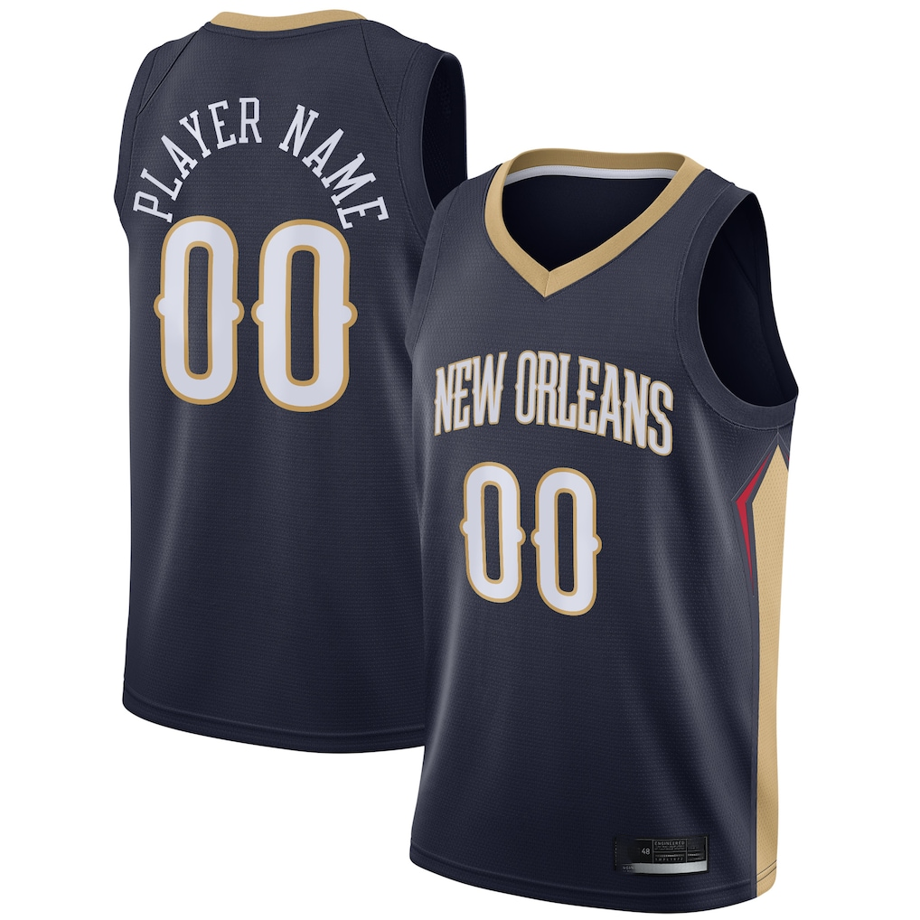 My Store Custom NO.Pelicans Navy Swingman Stitched Jerseys- Icon Edition