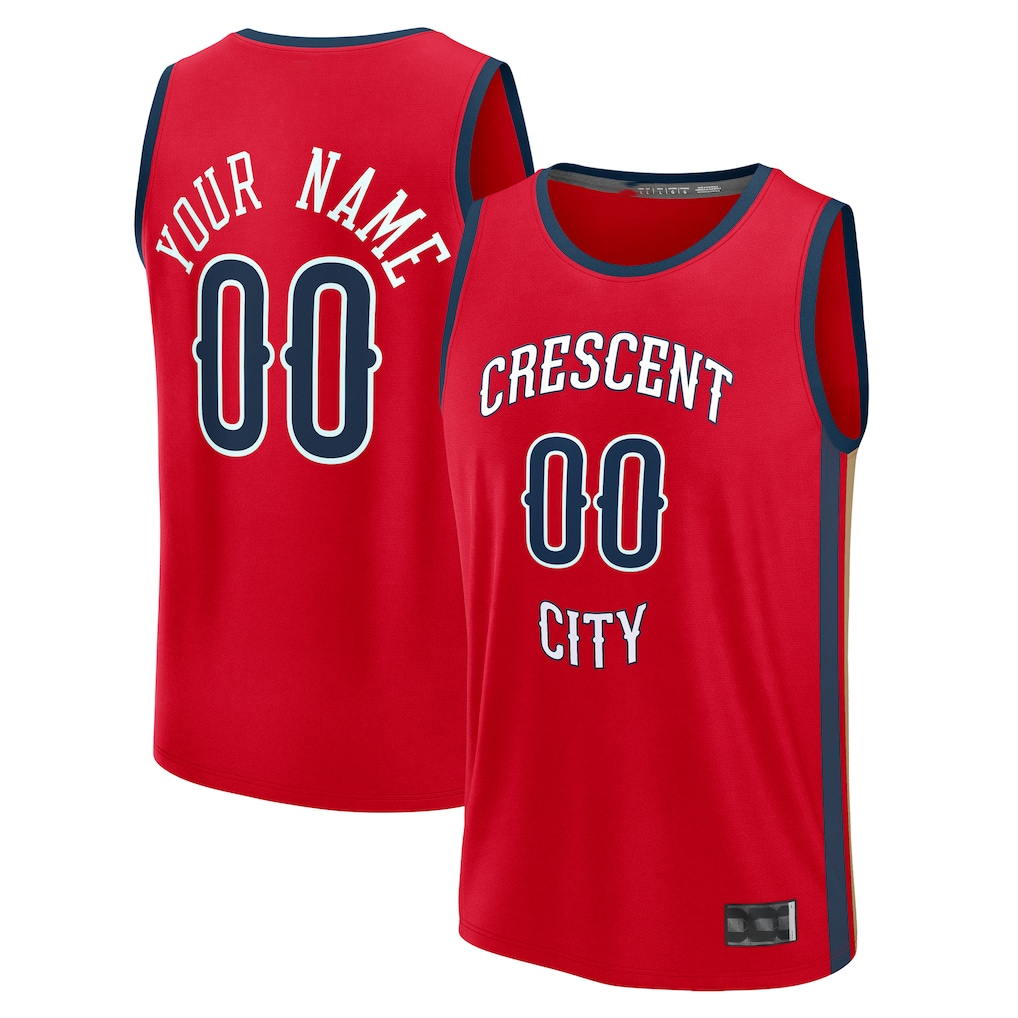 My Store Custom NO.Pelicans Red Fast Break Stitched Jerseys- Statement Edition