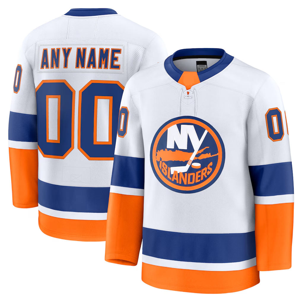 My Store Custom NY.Islanders White Away Premium Jerseys