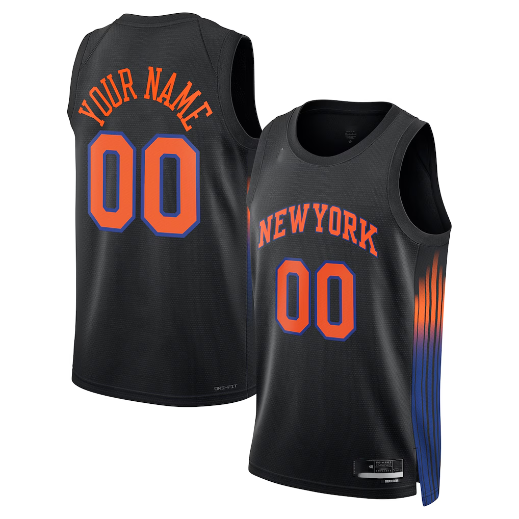 My Store Custom NY.Knicks Black Swingman Jerseys - Statement Edition
