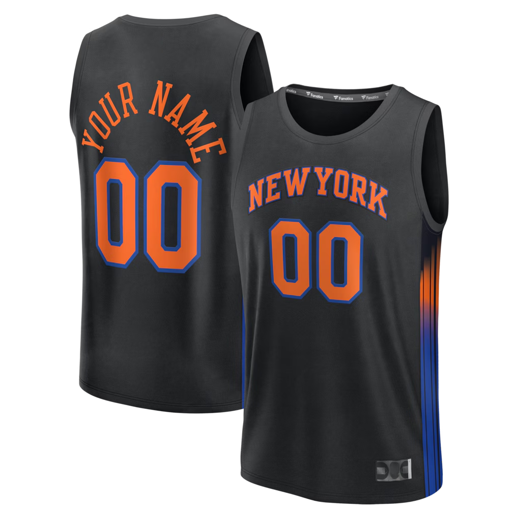 My Store Custom NY.Knicks Black Fast Break Jerseys - Icon Edition