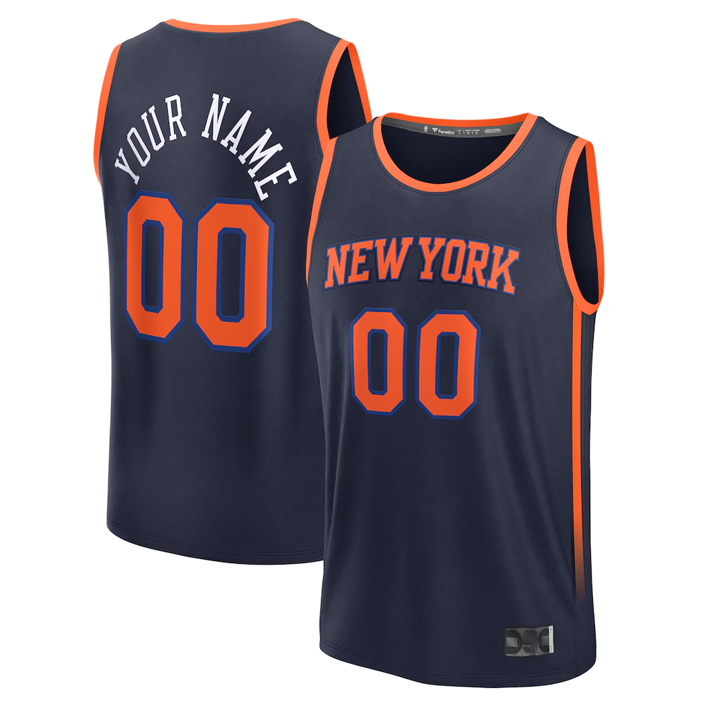 My Store Custom NY.Knicks Navy Fast Break Jerseys - Statement Edition