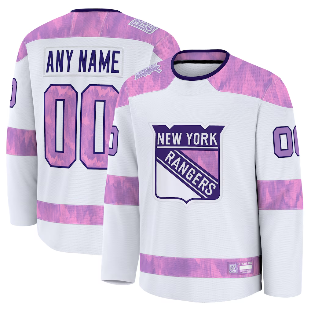 My Store Custom NY.Rangers White 2024 Hockey Fights Cancer Practice Jerseys