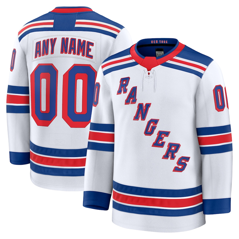 My Store Custom NY.Rangers White Away Premium Jerseys