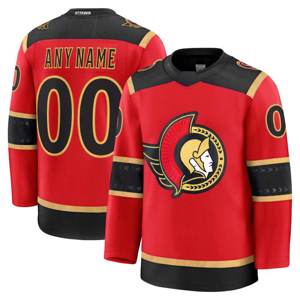 My Store Custom O.Senators Red Alternate Premium Jerseys