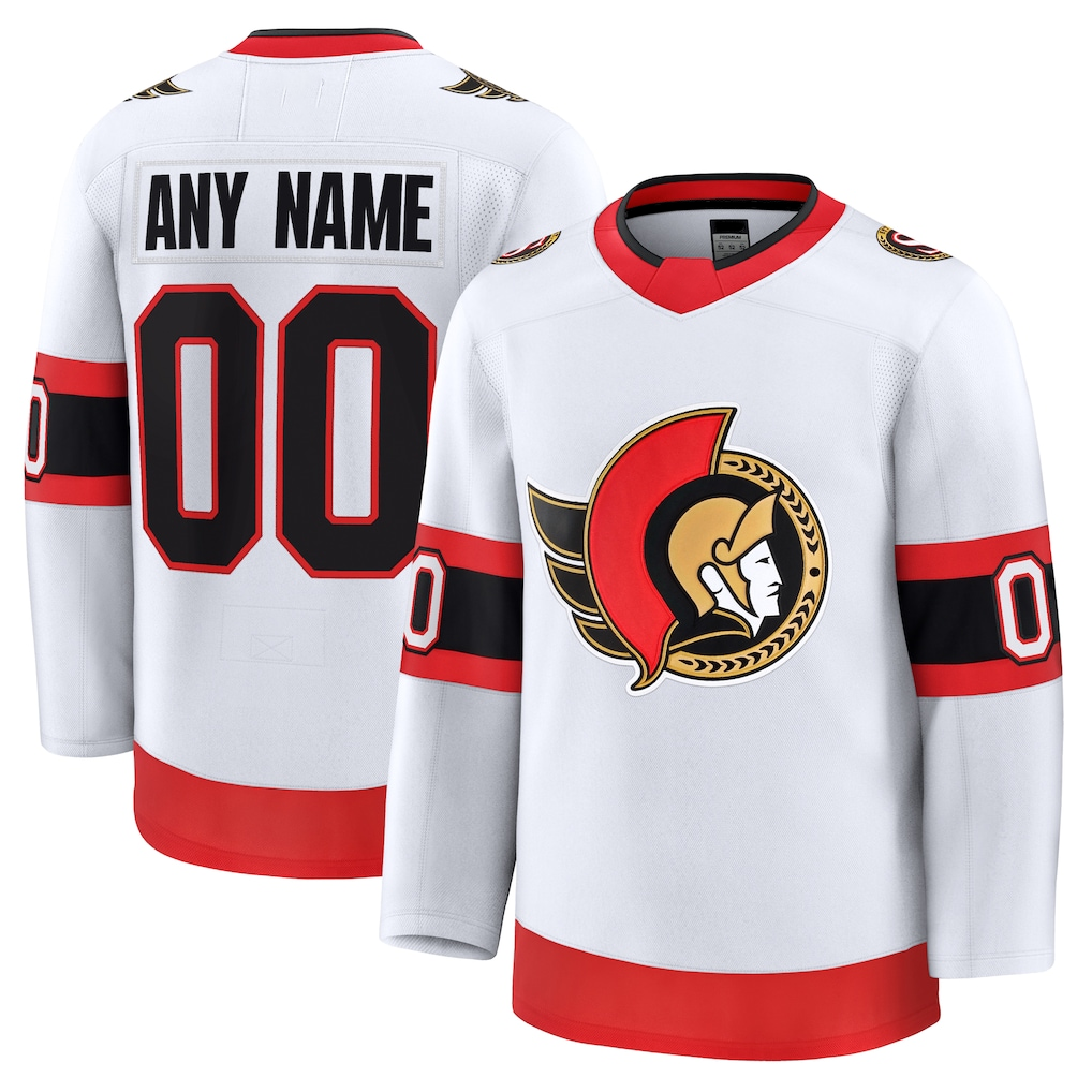 My Store Custom O.Senators White Away Premium Jerseys