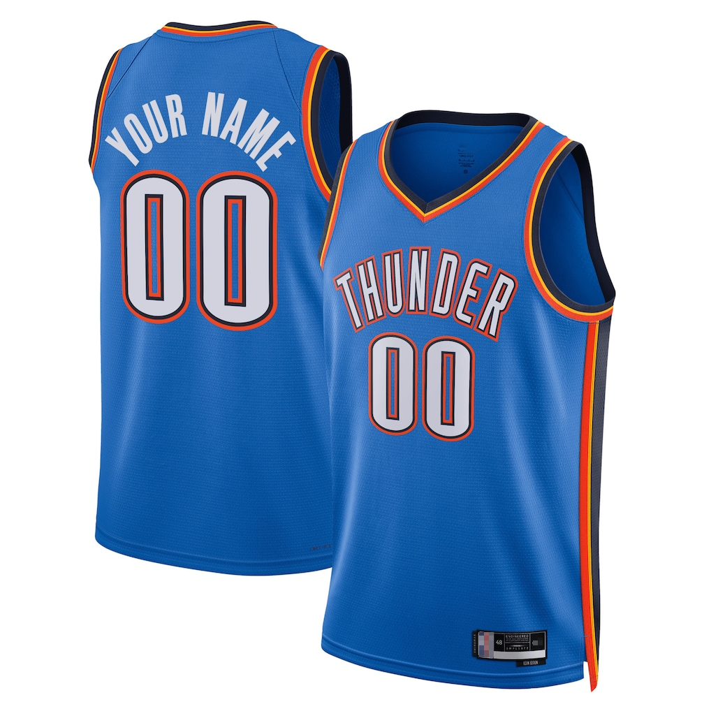 My Store Custom OC.Thunder Blue Fast Break Stitched Jerseys- Statement Edition