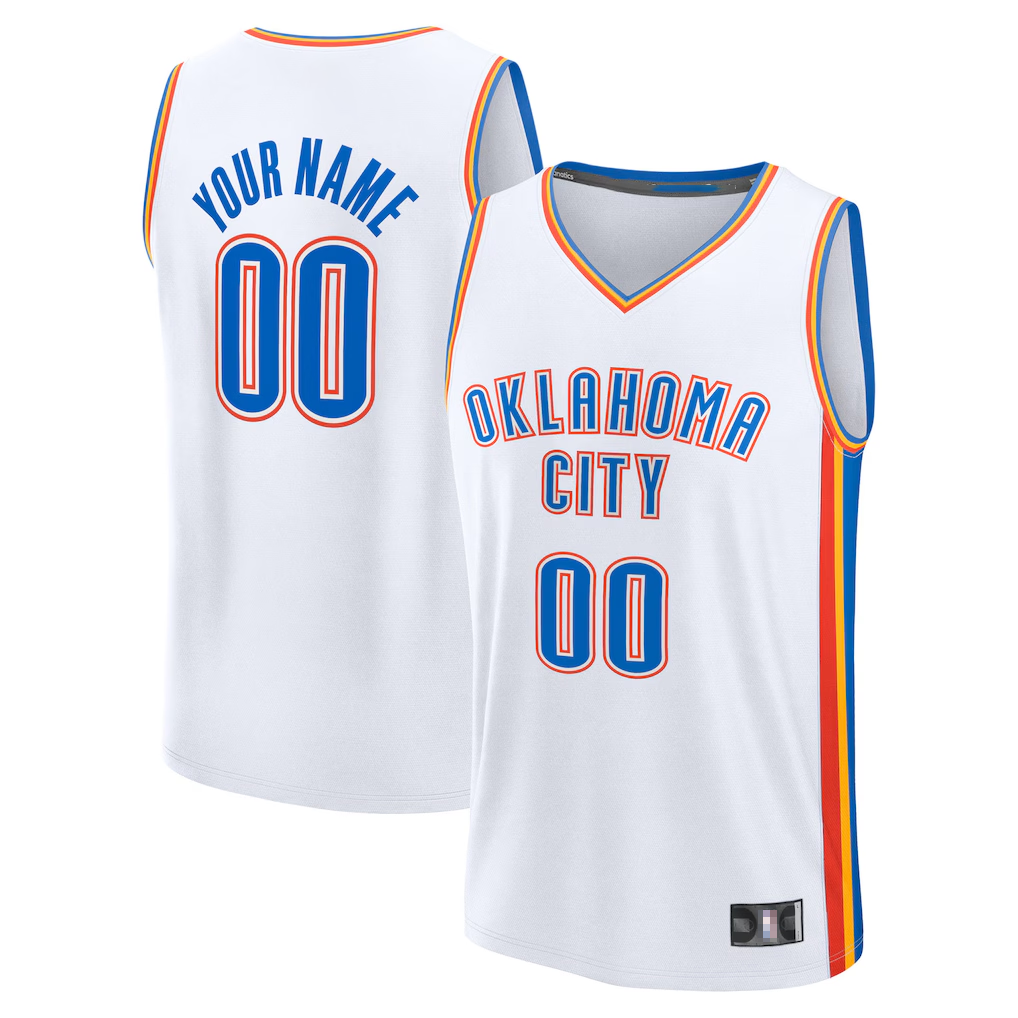 My Store Custom OC.Thunder White Fast Break Stitched Jerseys- Association Edition