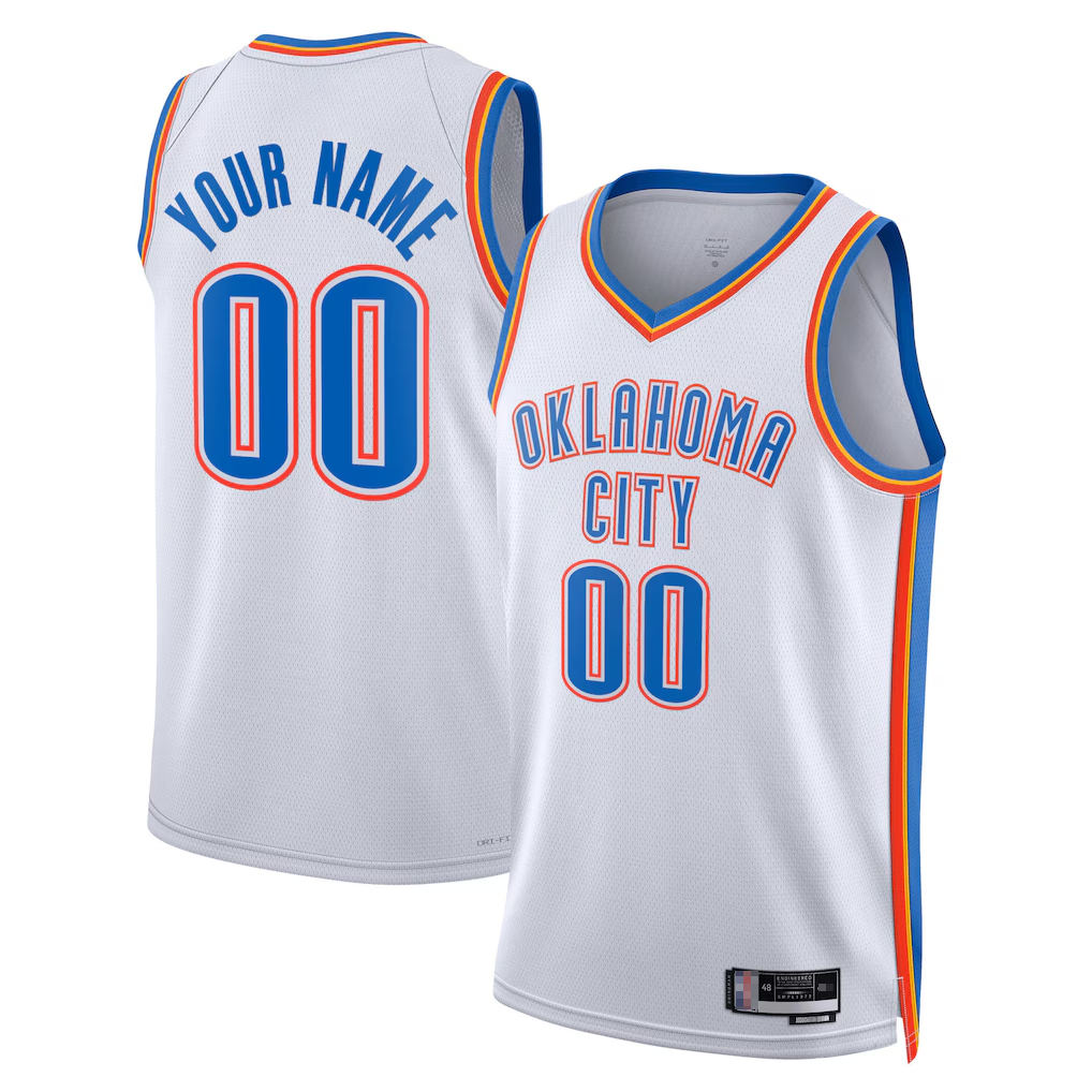 My Store Custom OC.Thunder White Swingman Stitched Jerseys- Association Edition