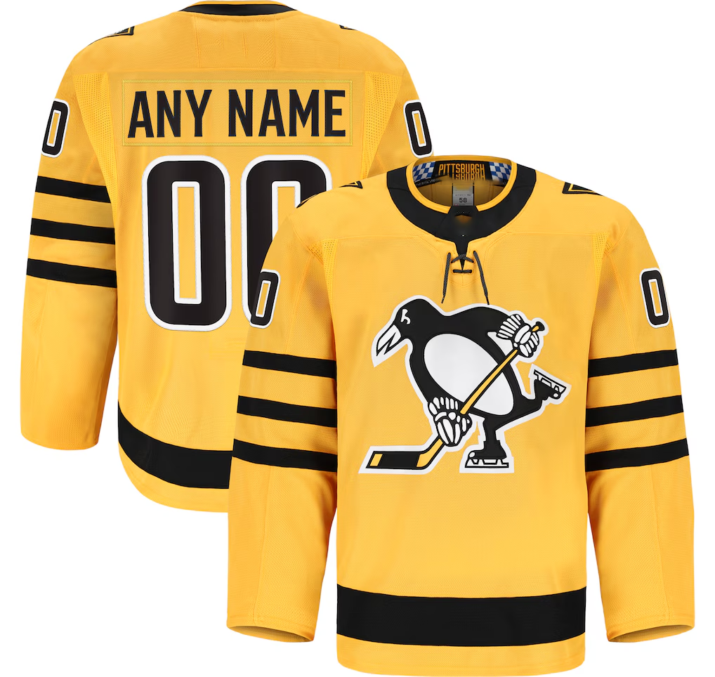 My Store Custom P.Penguins Gold Alternate Authentic Pro Jerseys