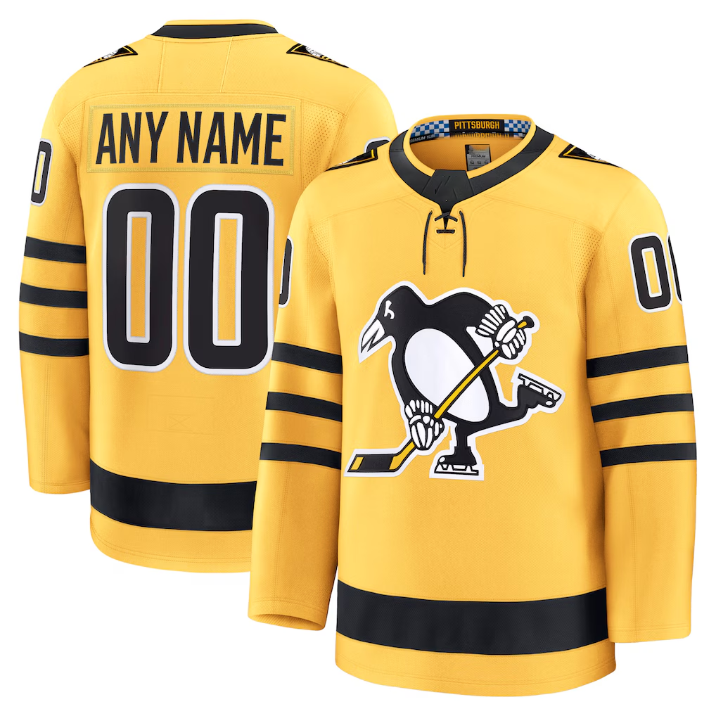 My Store Custom P.Penguins Gold Alternate Premium Jerseys