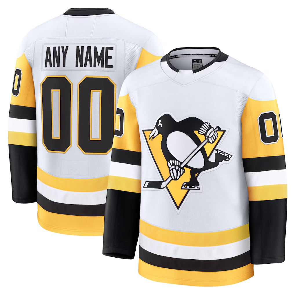 My Store Custom P.Penguins White Away Premium Jerseys
