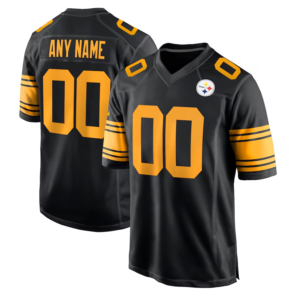 My Store Custom P.Steelers Black Alternate Game Stitched Jerseys
