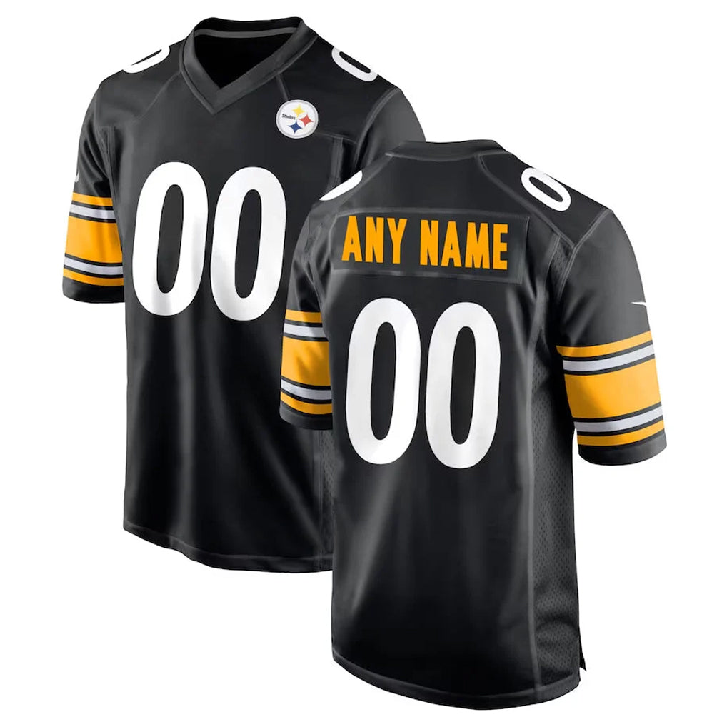 My Store Custom P.Steelers Black Home Game Any Name & Numbers Stitched Jerseys