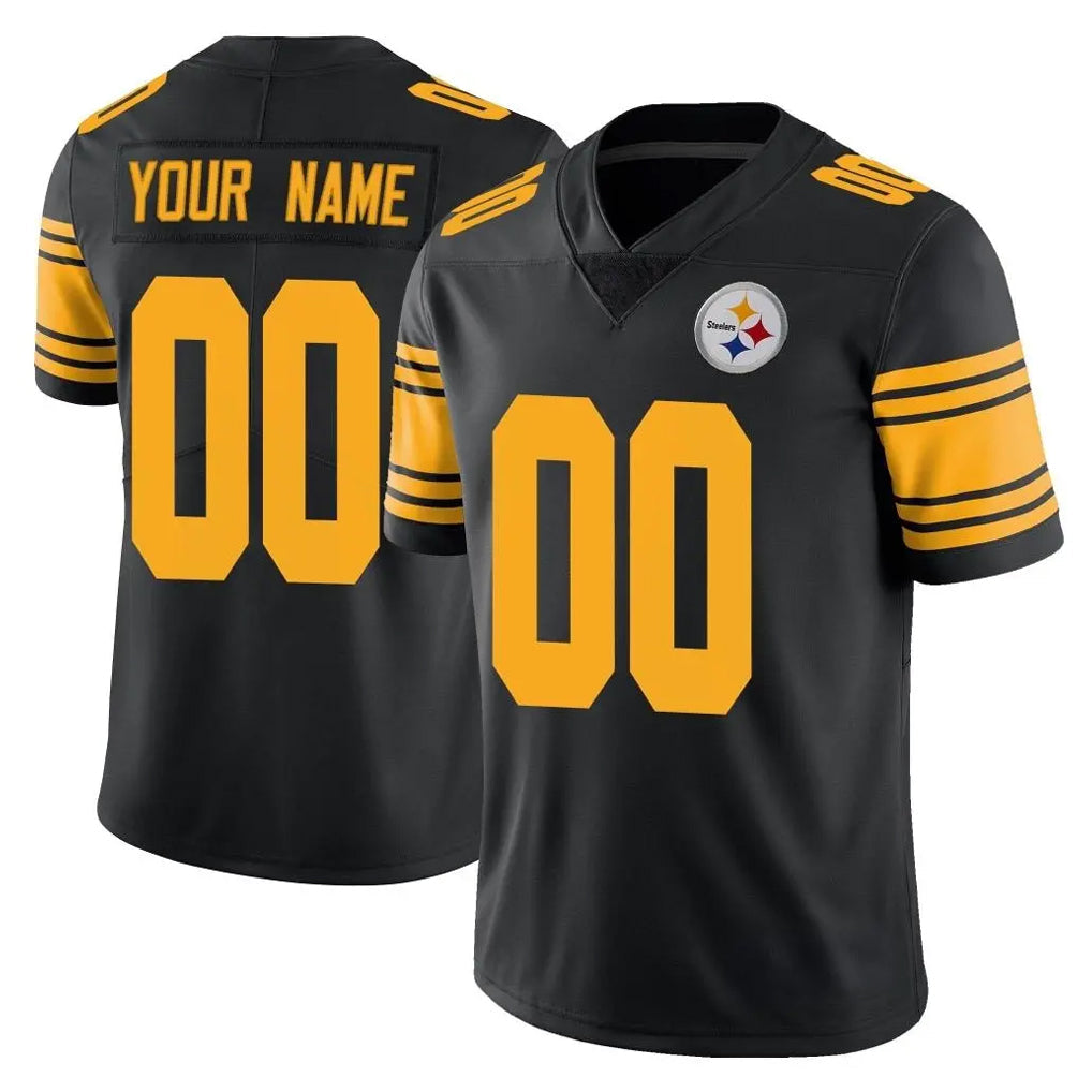 My Store Custom P.Steelers Black Limited Color Rush Home Game Any Name & Numbers Stitched Jerseys