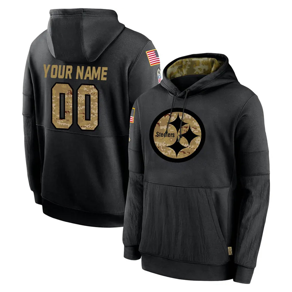 My Store Custom P.Steelers Black Salute to Service Hoodies Limited Game Any Name & Numbers Stitched Jerseys