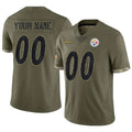 My Store Custom P.Steelers Salute To Service Limited Olive Stitched Jerseys