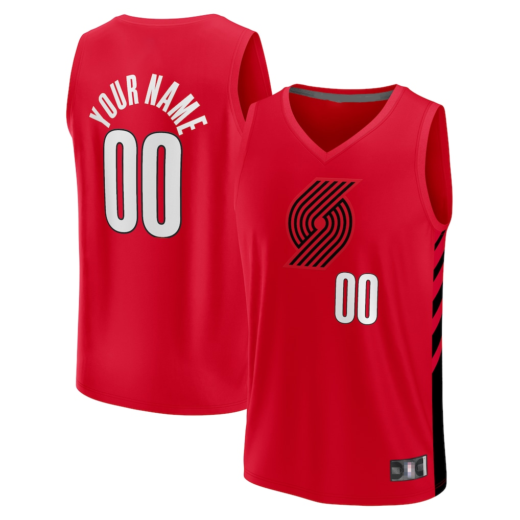 My Store Custom PT.Blazers Red Fast Break Replica Stitched Jerseys- Statement Edition