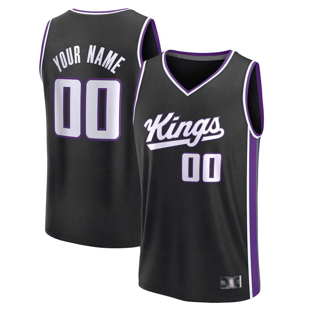 My Store Custom S.Kings Black Fast Break Stitched Jerseys - Icon Edition