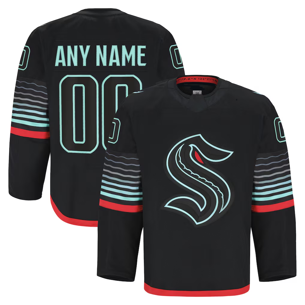 My Store Custom S.Kraken Black Alternate Authentic Pro Jerseys