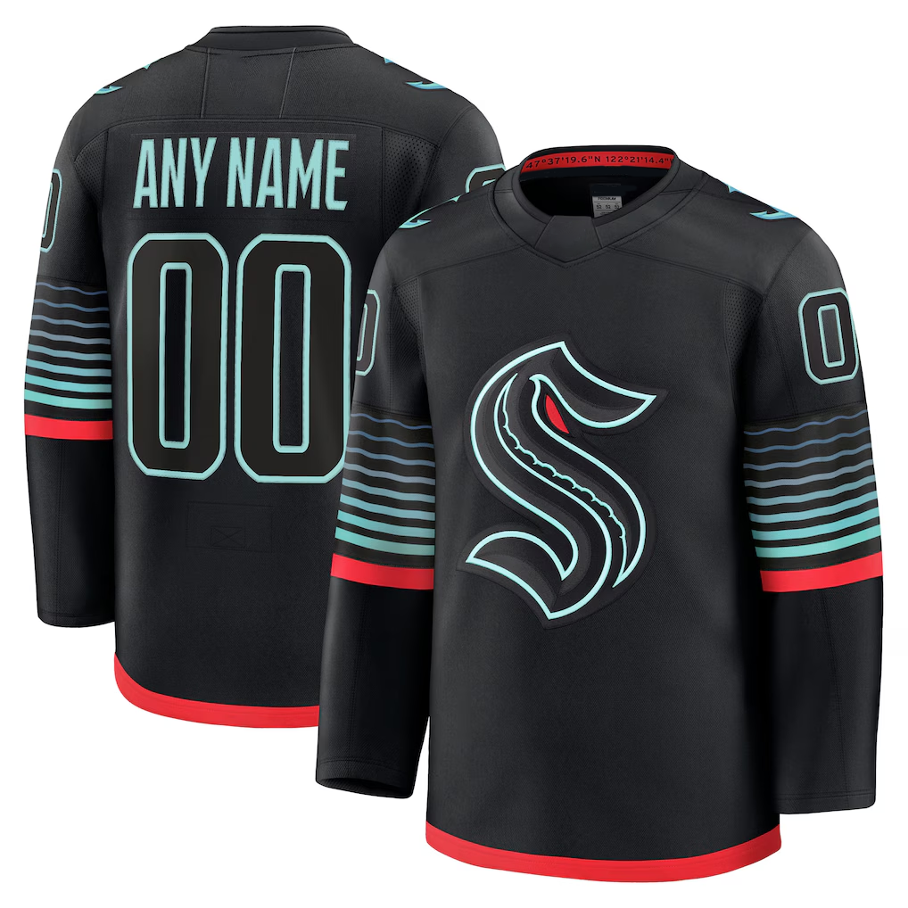 My Store Custom S.Kraken Black Alternate Premium Jerseys