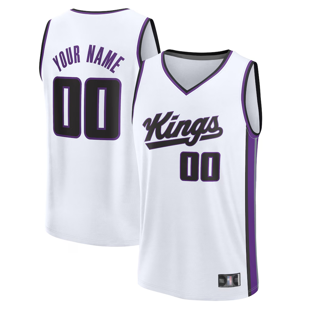 My Store Custom S.kings White Fast Break Stitched Jerseys - Association Edition