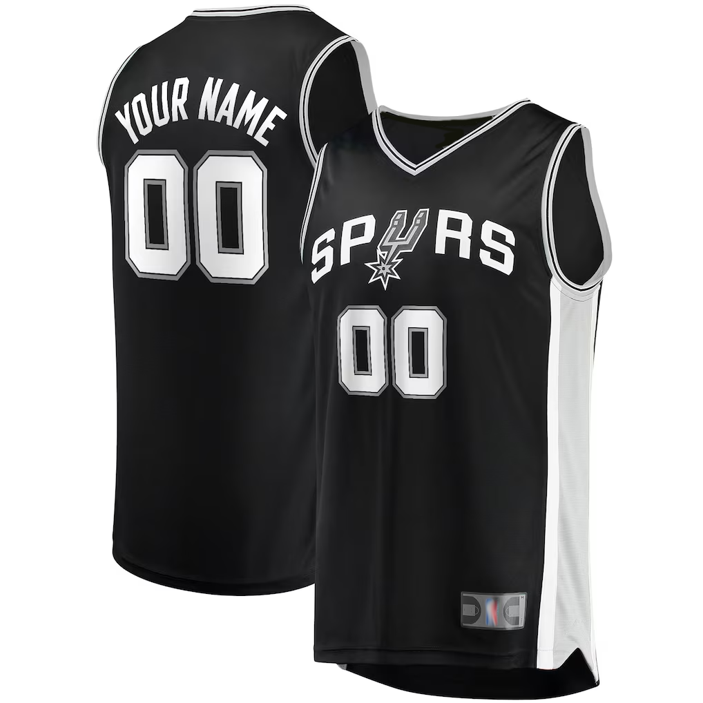 My Store Custom SA.Spurs Black Swingman Jerseys - Icon Edition