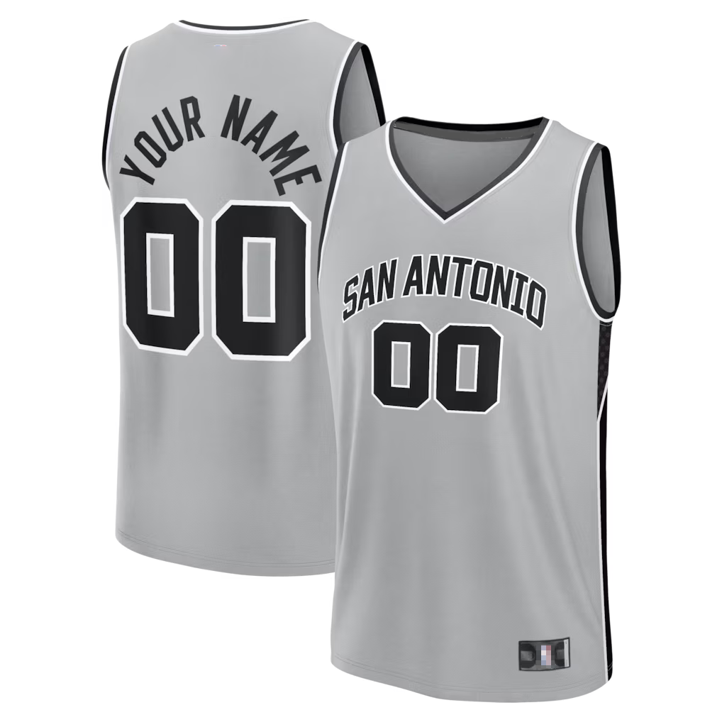 My Store Custom SA.Spurs Silver Fastbreak Stitched Jerseys- Statement Edition