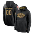 My Store Custom SF.49ers Black Salute to Service Sideline Performance Pullover Hoodies Home Game Any Name & Numbers Stitched Jerseys