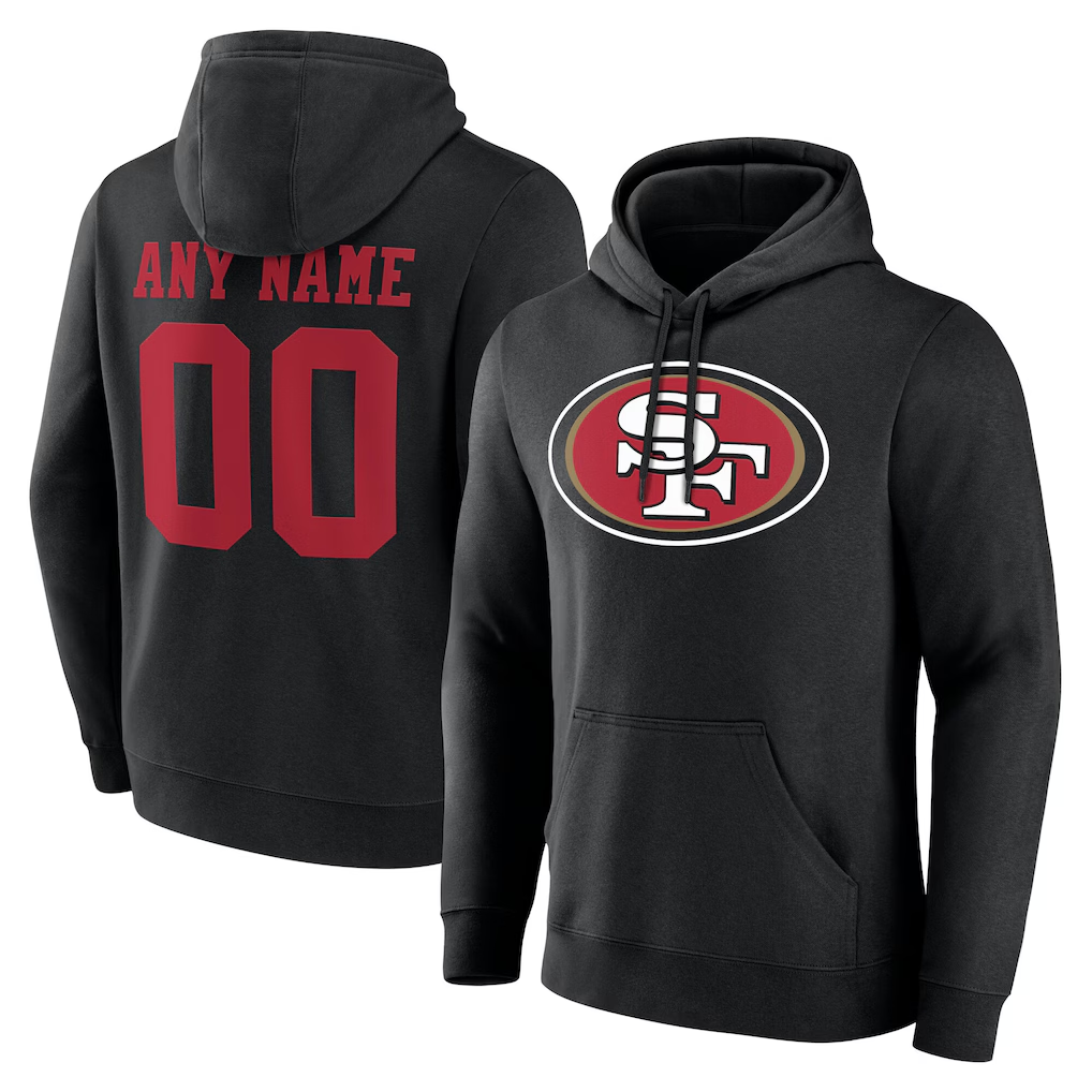 My Store Custom SF.49ers Black Team Authentic Personalized Name & Number Hoodie Stitched Jerseys