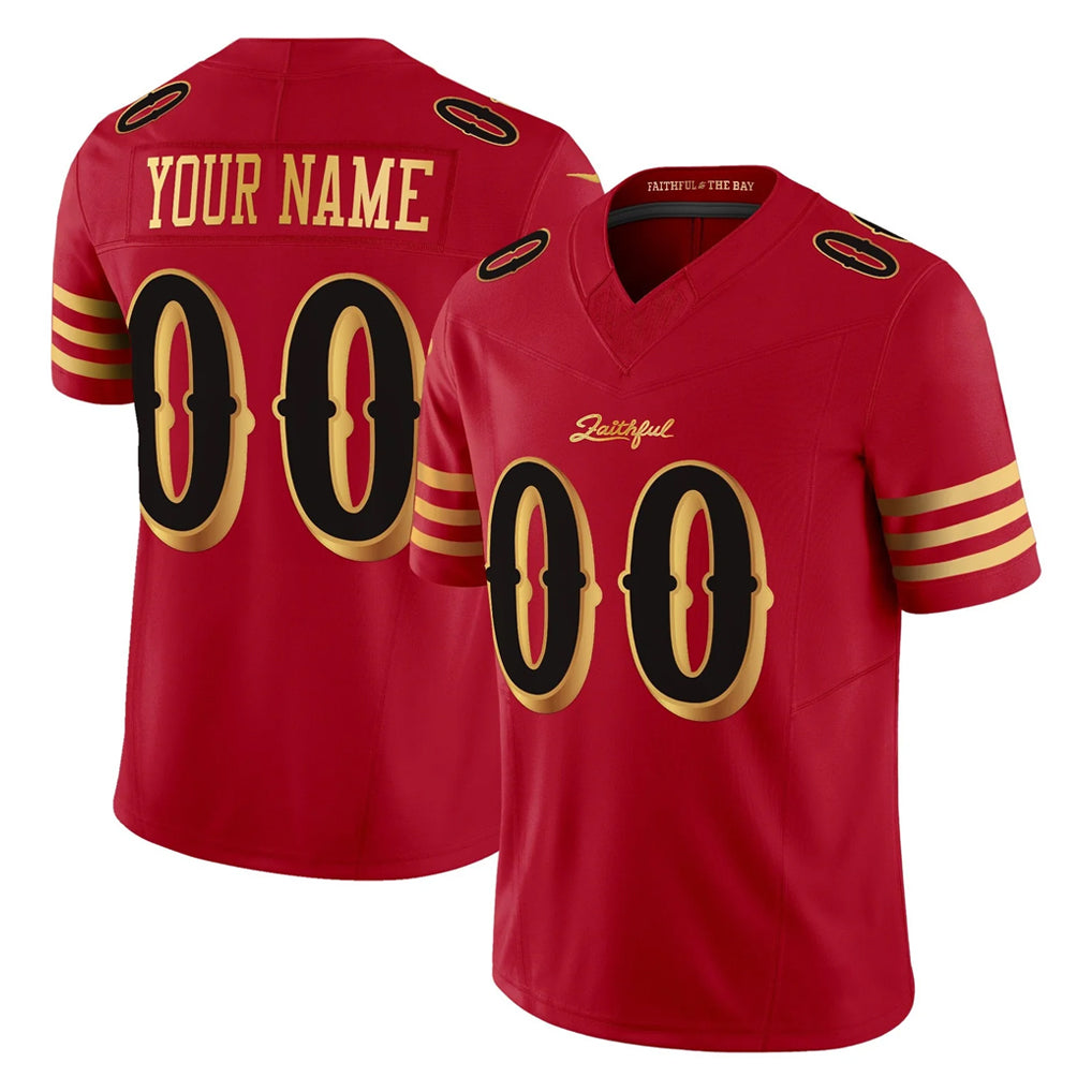My Store Custom SF.49ers Red Rivalries Vapor Limited Home Game Any Name & Numbers Stitched Jerseys