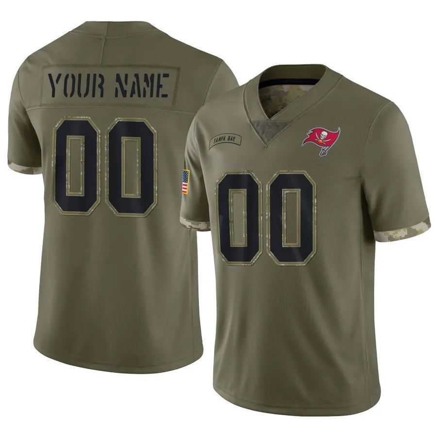 My Store Custom TB.Buccaneers Salute To Service Olive Stitched Jerseys