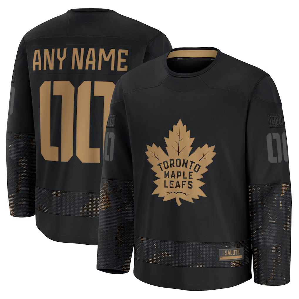 My Store Custom TM.Leafs Black 2024 Military Appreciation Practice Jerseys