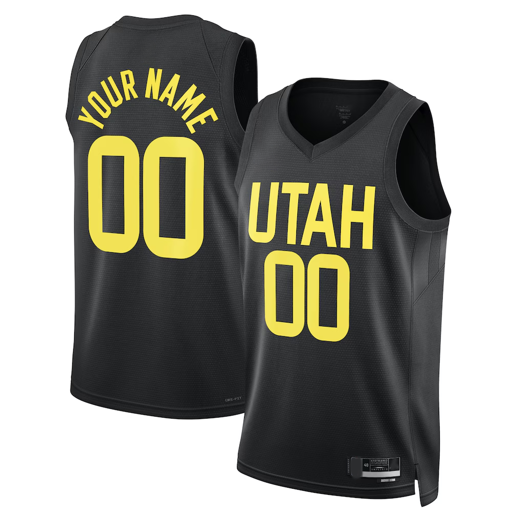 My Store Custom U.Jazz Black 202223 Swingman Stitched Jerseys- Statement Edition