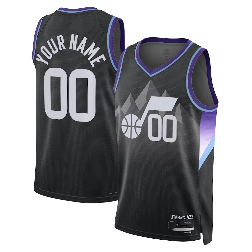 My Store Custom U.Jazz Black 2025 Swingman Stitched Jerseys - Statement Edition