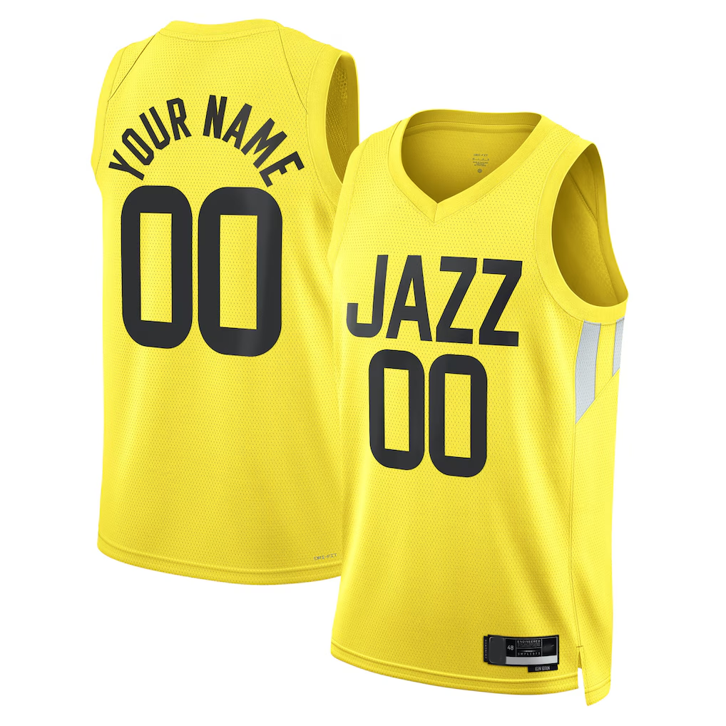 My Store Custom U.Jazz Gold Swingman Stitched Jerseys - Icon Edition