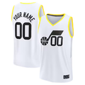 My Store Custom U.Jazz White Fast Break Replica Stitched Jerseys - Association Edition -1