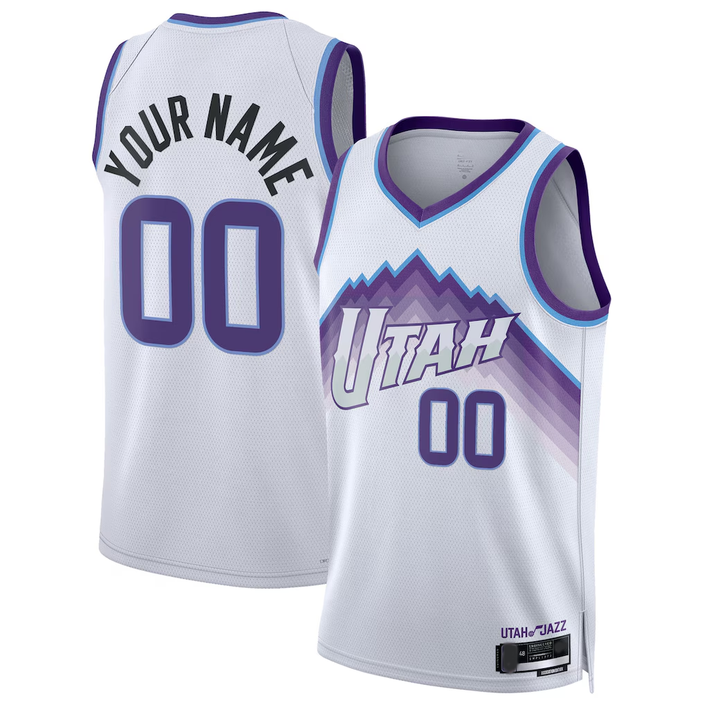 My Store Custom U.Jazz White Swingman Stitched Jerseys - Association Edition