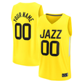 My Store Custom U.Jazz Yellow Fast Break Replica Stitched Jerseys - Icon Edition